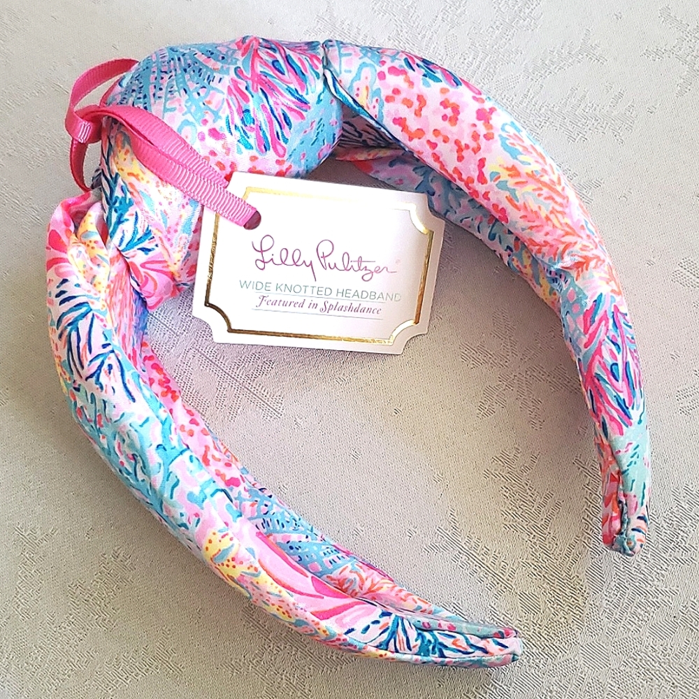 NWT New Lilly Pulitzer Knotted Multicolor Satin Headband